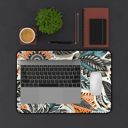 Botanical Leaves Blue Desk Pad