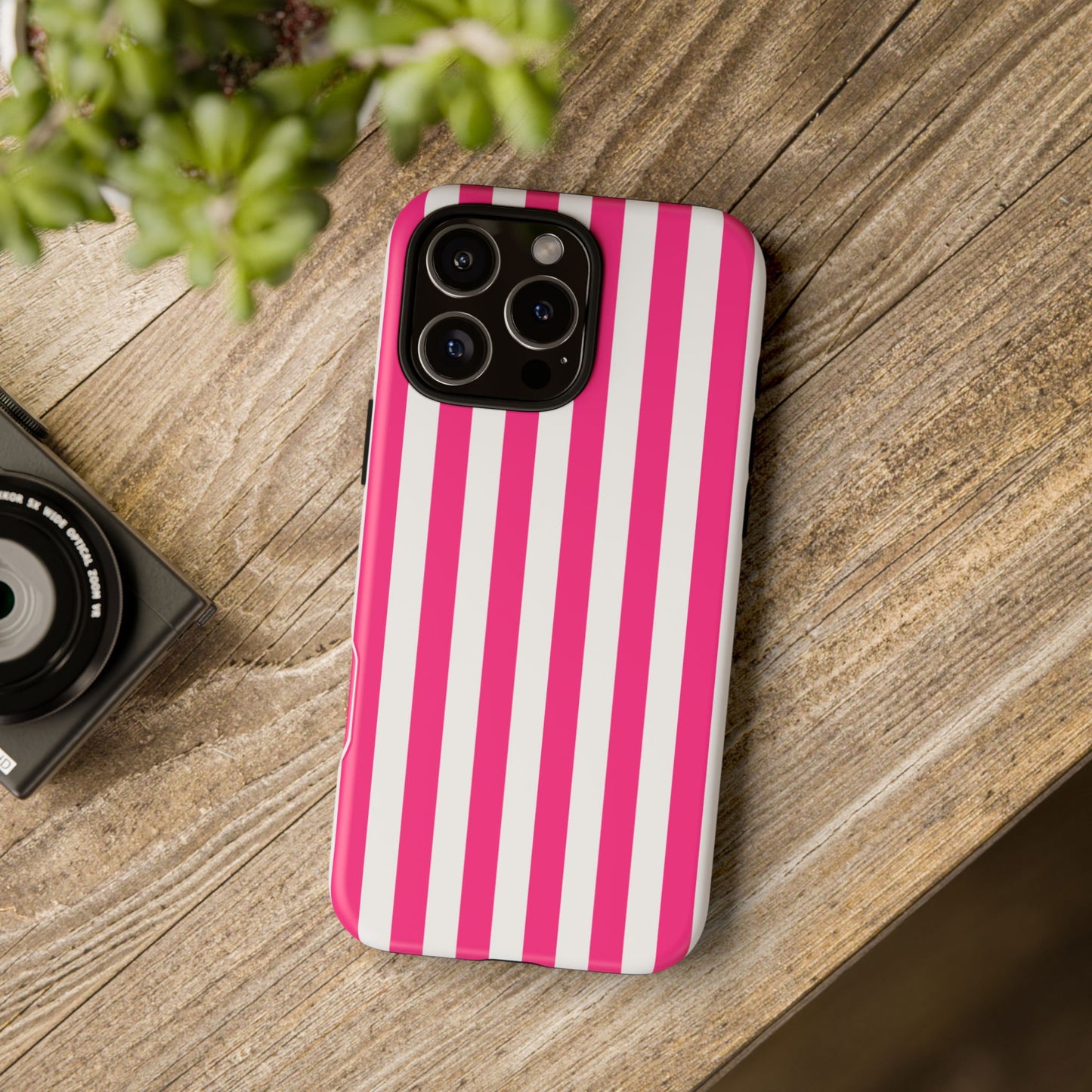 Pink Stripe Tough Phone Case for iphone or Samsung