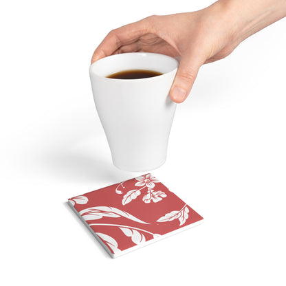 Red Autumns Floral Ceramic Coaster Coordinated Collection