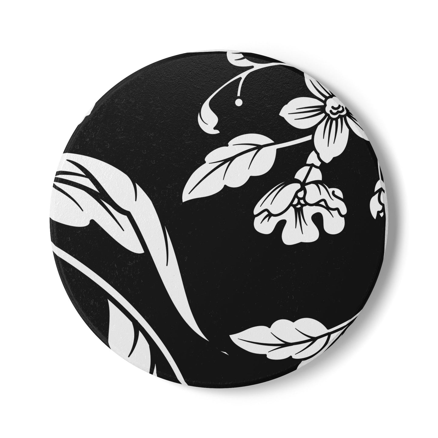 Black Floral Ceramic Coaster Coordinated Collection