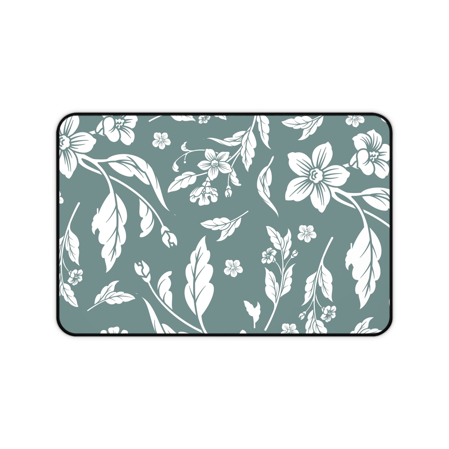 Dusty Blue Floral Desk Pad (12x18, 12x22 or 16x32)