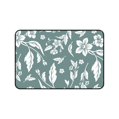 Dusty Blue Floral Desk Pad (12x18, 12x22 or 16x32)