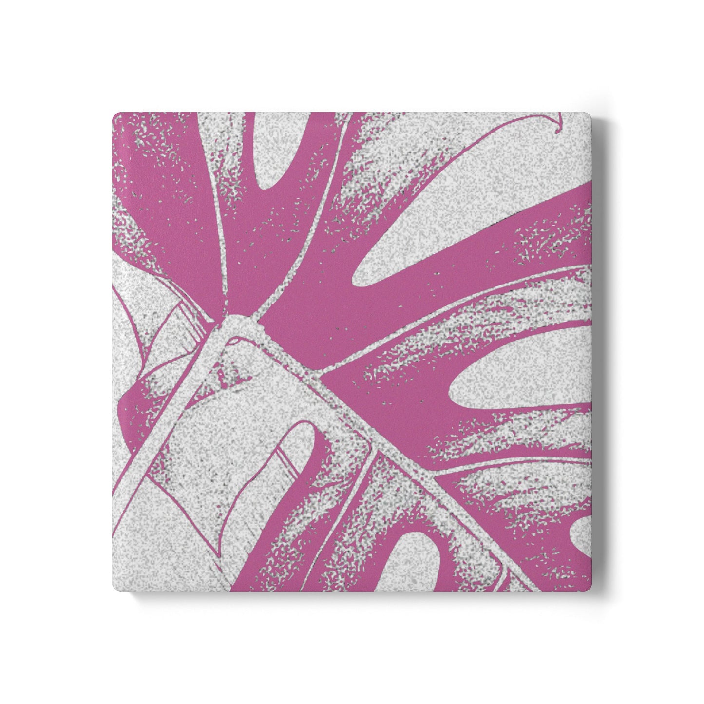 Monstera Leaf Lilac Wine Ceramic Coaster Botanical Drink Coaster