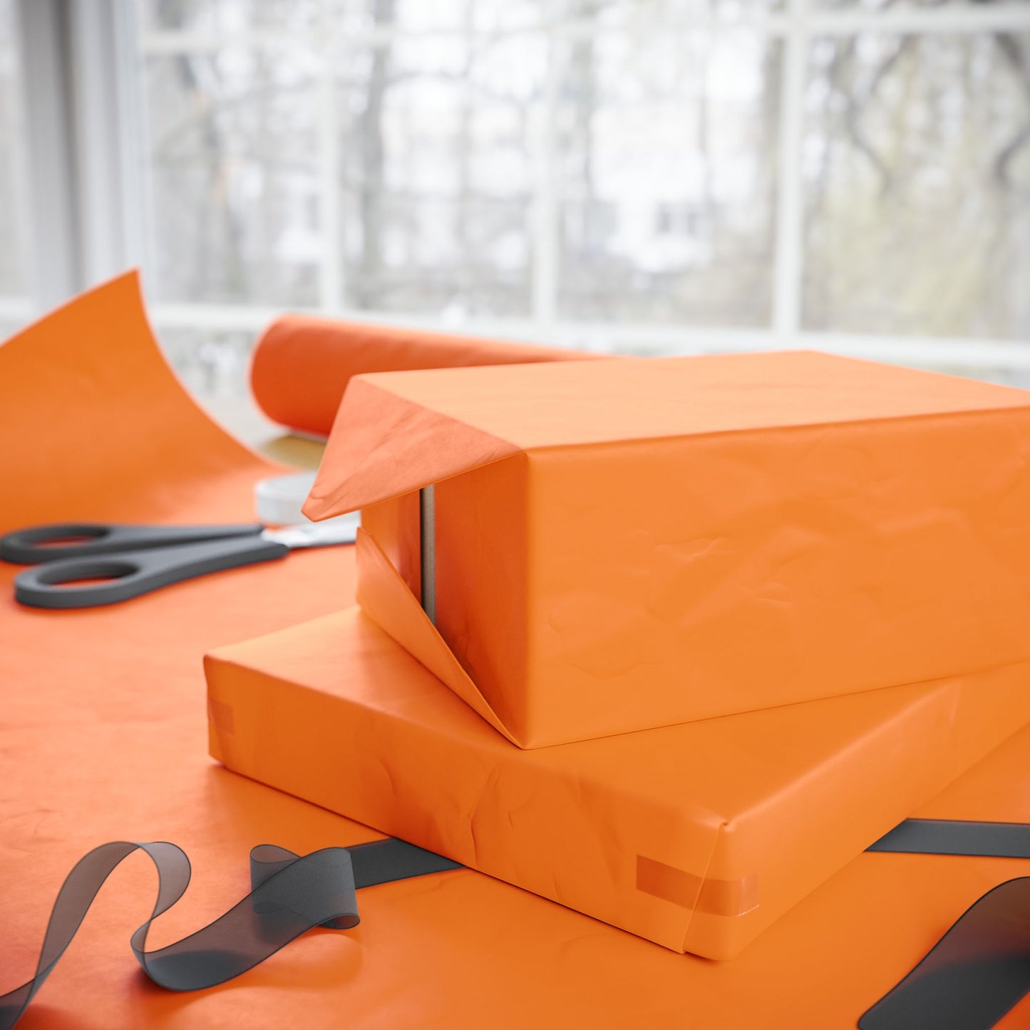Tangerine Wrapping Paper Matte or Glossy Gift Wrap 3 Sizes Fine Art Paper