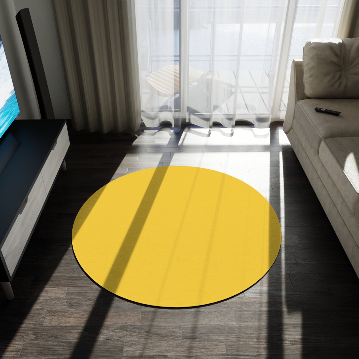 Mango Dreams Coordinated Round Rug 60 Inch Floor Rug Minimal Home Decor Living Room Rug