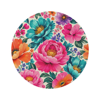 Dreamy Floral Round Rug 60 Inch Floral Area Rug