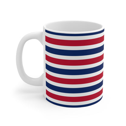 Red, White and Blue Stripe Mug