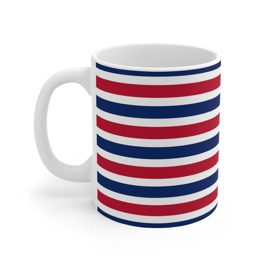 Red, White and Blue Stripe Mug