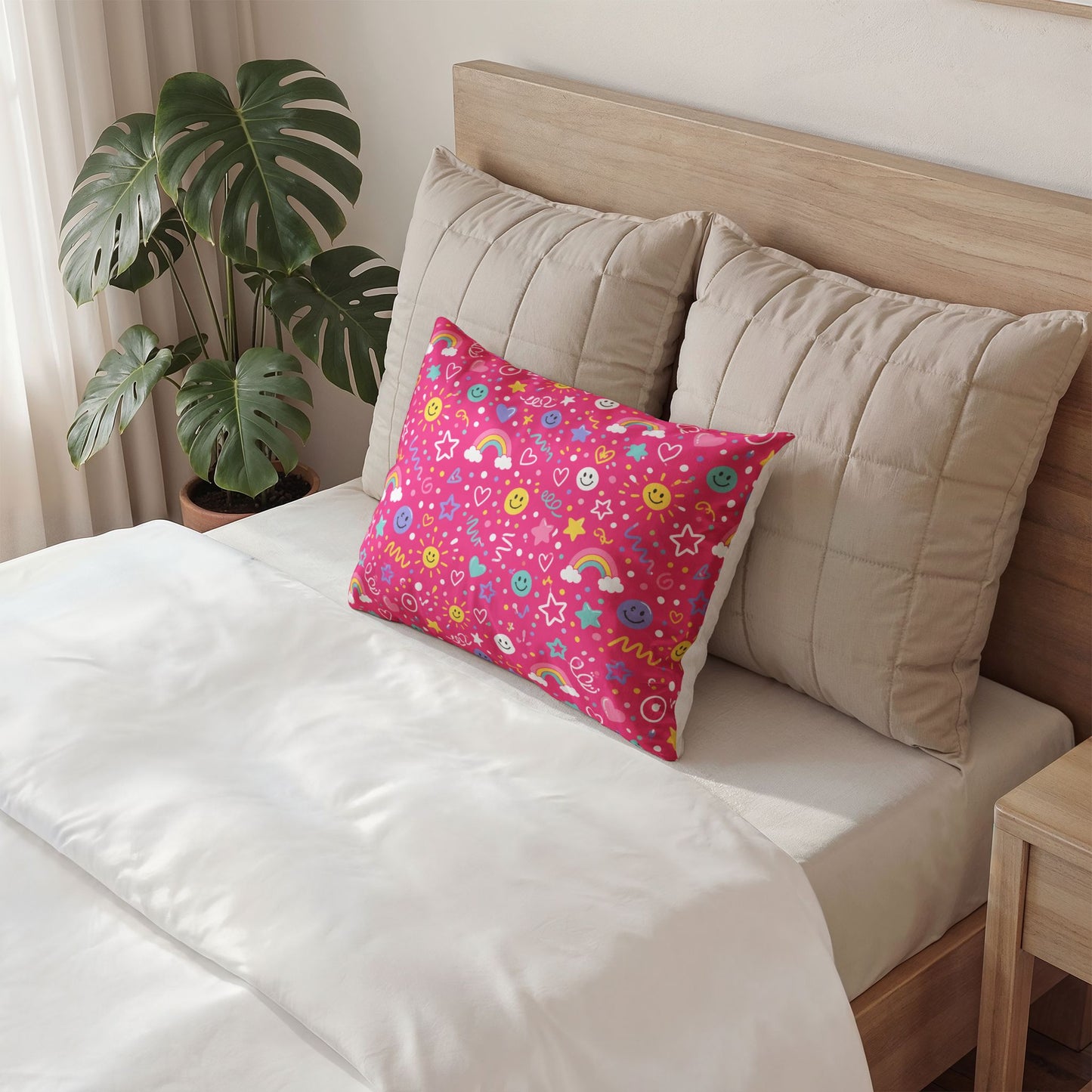 Pink Pop Sham Pink Cotton Bedding