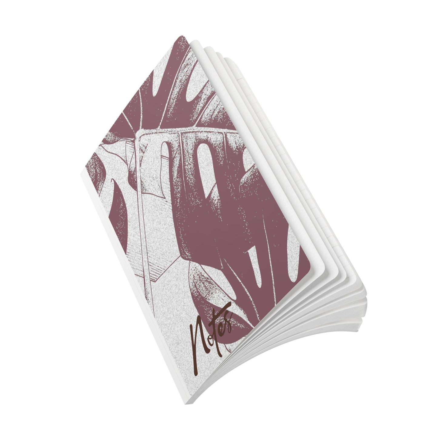 Monstera Leaf Mauve and Cream A5 Lined Journal