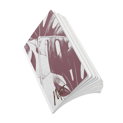 Monstera Leaf Mauve and Cream A5 Lined Journal