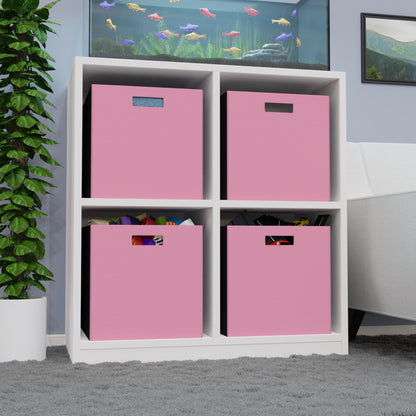 Light Pink Felt Storage Box Foldable Organizer Bin Home Storage Basket