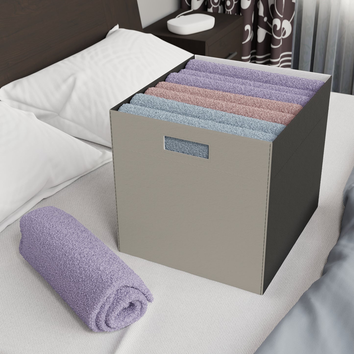 Warm Stone Felt Storage Box Foldable Organizer Bin Home Storage Basket