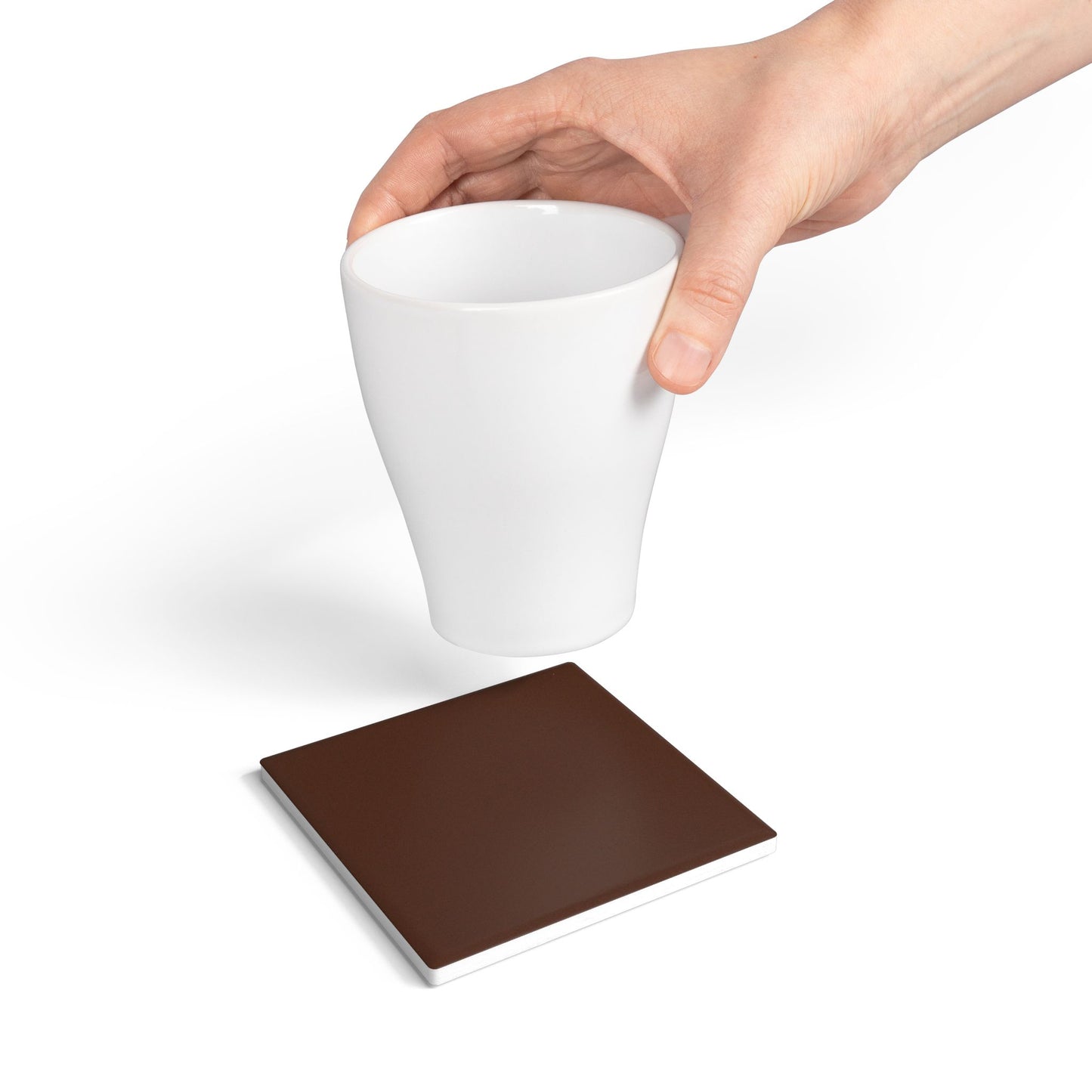 Chocolate Brown Ceramic Coaster Round or Square | Coordinated Collection