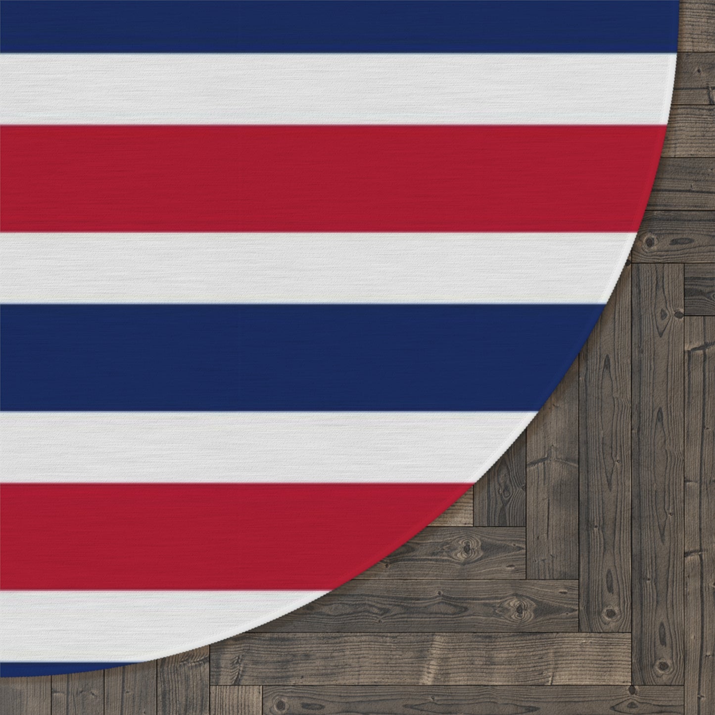 Red, White and Blue Stripe Round Rug 60 Inch Patriotic Area Rug