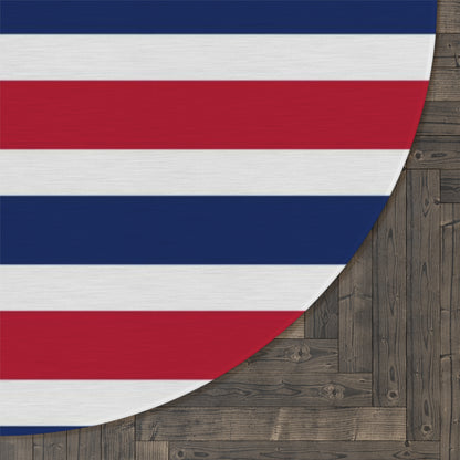 Red, White and Blue Stripe Round Rug 60 Inch Patriotic Area Rug