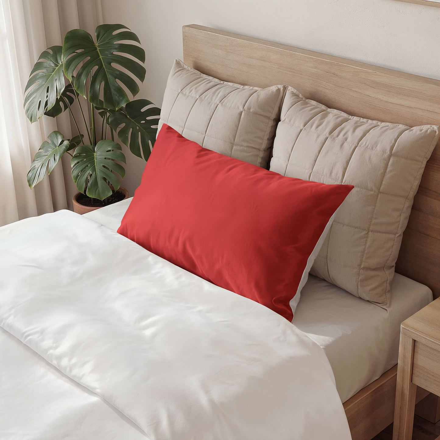 True Red Pillow Solid Cotton Sham