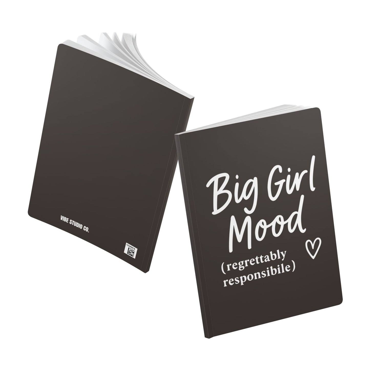 Muted Charcoal Big Girl Mood A5 Lined Journal