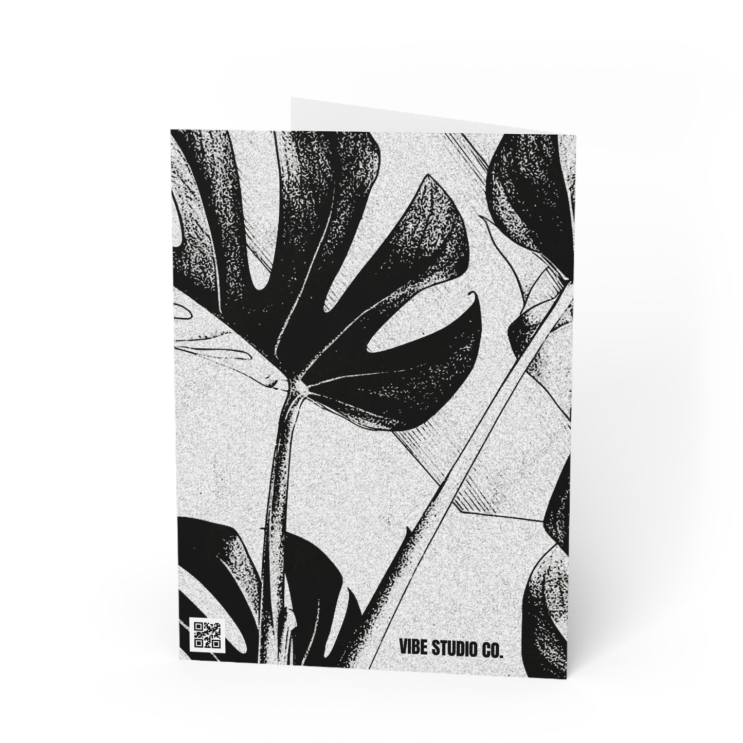 Monstera Leaf Black White Note Card