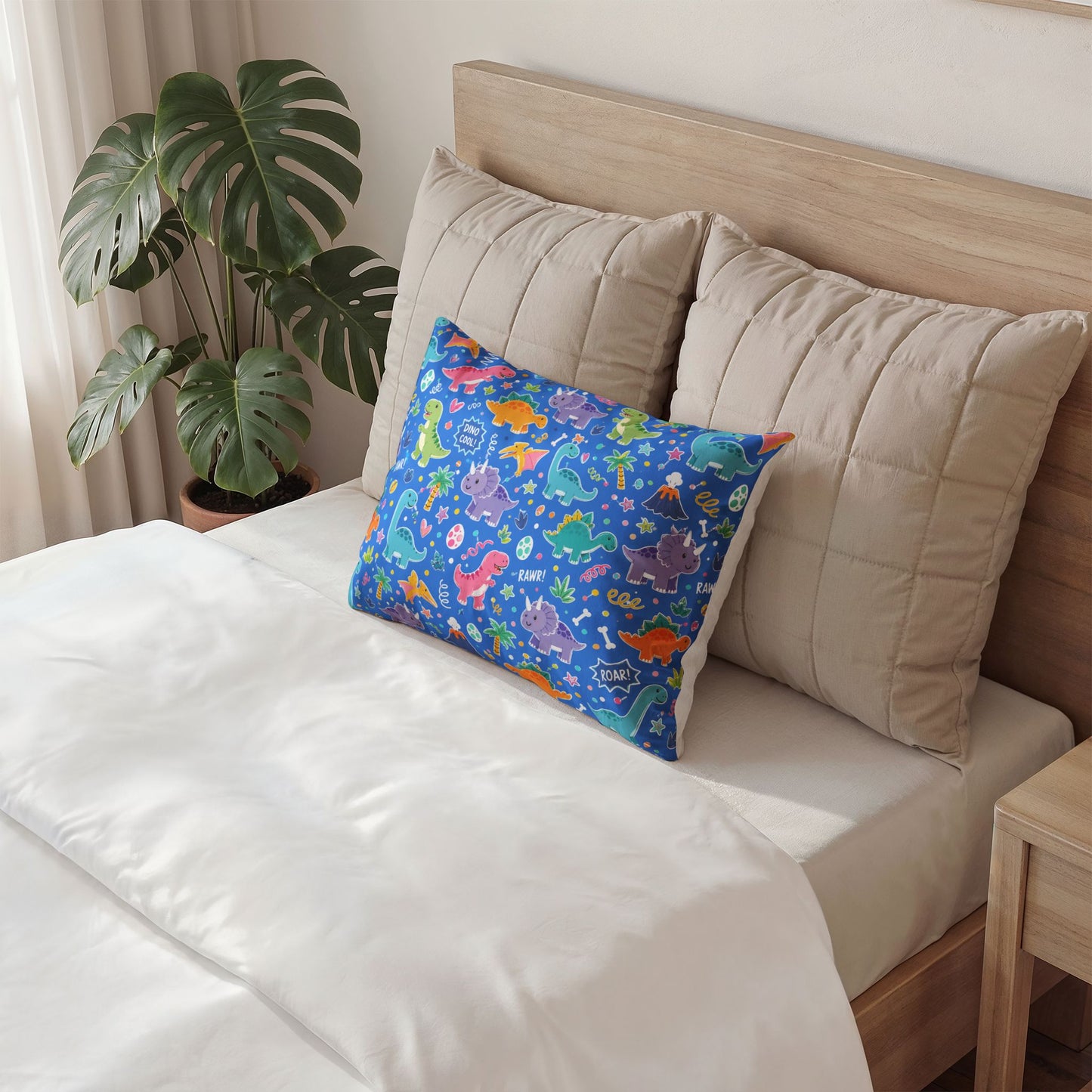 Blue Dino Sham Dinosaur Cotton Bedding