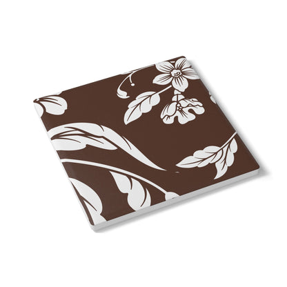 Chocolate Brown Floral Ceramic Coaster Coordinated Collection