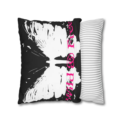 Wild and Free Butterfly Black Canvas Pillow Cover 20x20