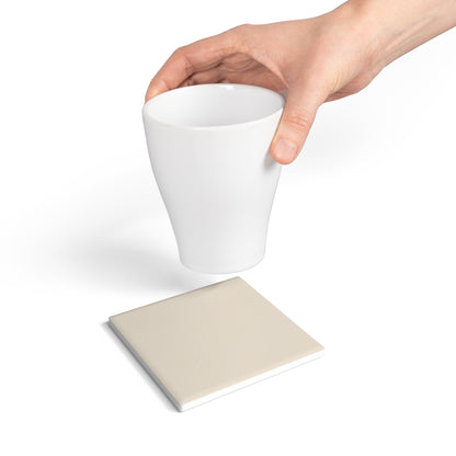 Latte Cream Ceramic Coaster Round or Square | Coordinated Collection