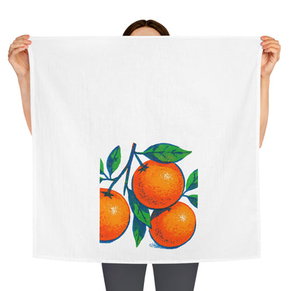 Orange Kitchen Tea Towel Cotton Dish Towel Citrus Fruit Design Decorative Towel