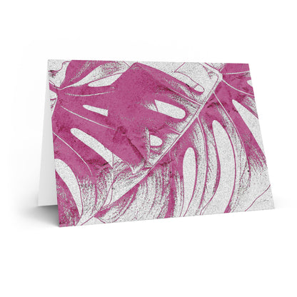 Monstera Leaf Lilac Wine Note Card