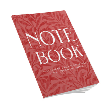 Red Autumns Leaves A5 Lined Journal Minimal Botanical Notebook | Coordinated Collection