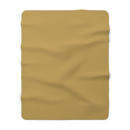 Muted Gold Sherpa Fleece Blanket Cozy Plush Throw 3 Sizes Soft Warm Blanket