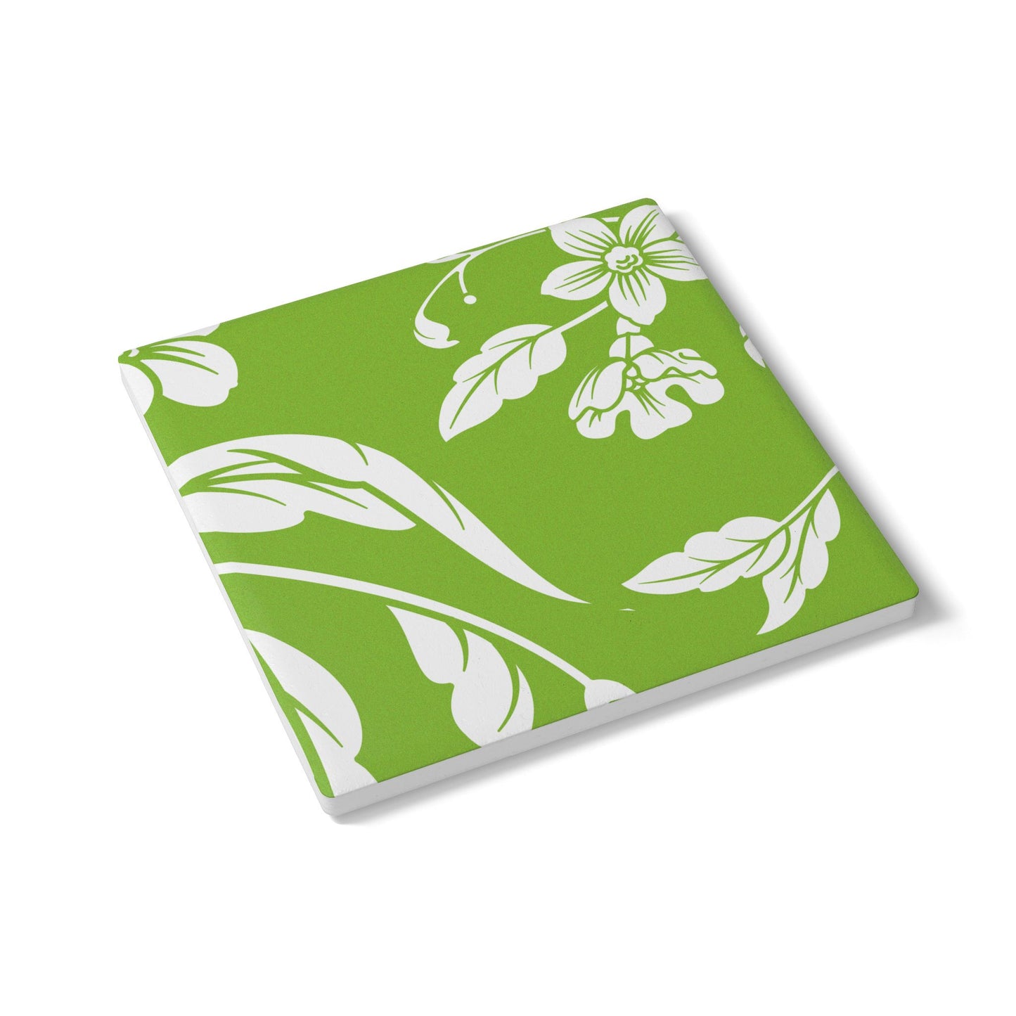 Muted Lime Floral Ceramic Coaster Coordinated Collection