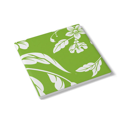 Muted Lime Floral Ceramic Coaster Coordinated Collection
