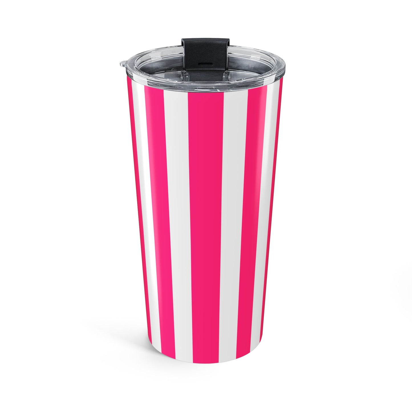 Pink Stripe 20 oz Tumbler Pink and White Striped Travel Mug Modern Drinkware