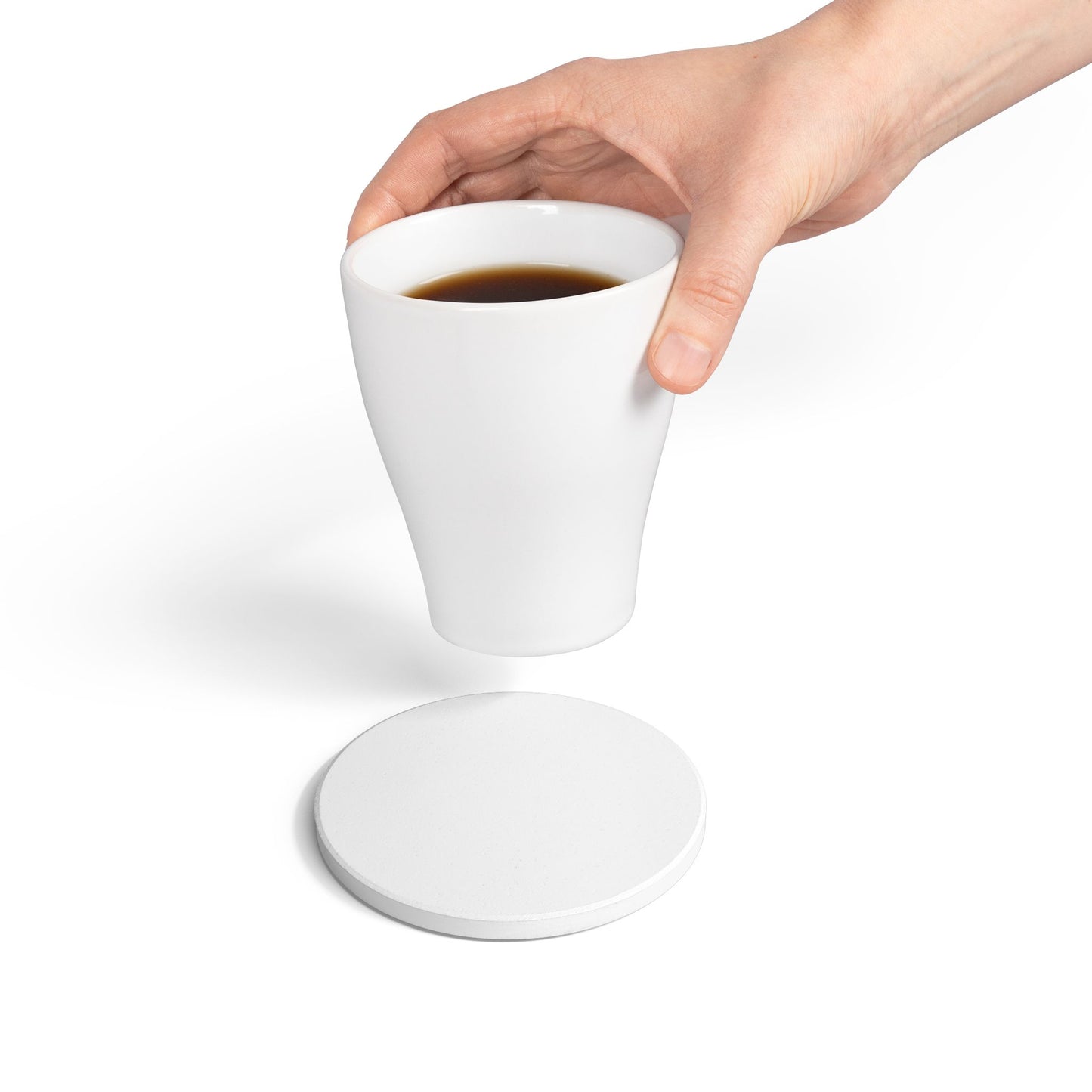 White Ceramic Coaster Round or Square | Coordinated Collection