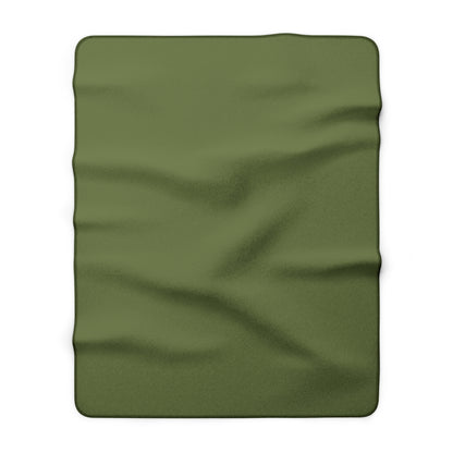 Olive Green Sherpa Fleece Blanket Cozy Plush Throw 3 Sizes Soft Warm Blanket
