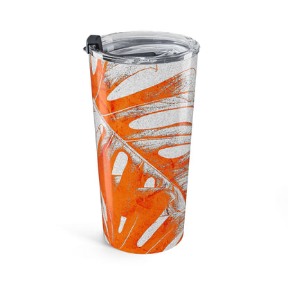 Monstera Leaf Tangerine 20 oz Tumbler