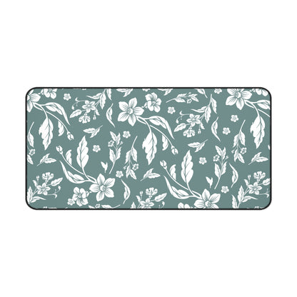 Dusty Blue Floral Desk Pad (12x18, 12x22 or 16x32)