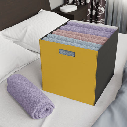 Honey Yellow Felt Storage Box Foldable Organizer Bin Home Storage Basket