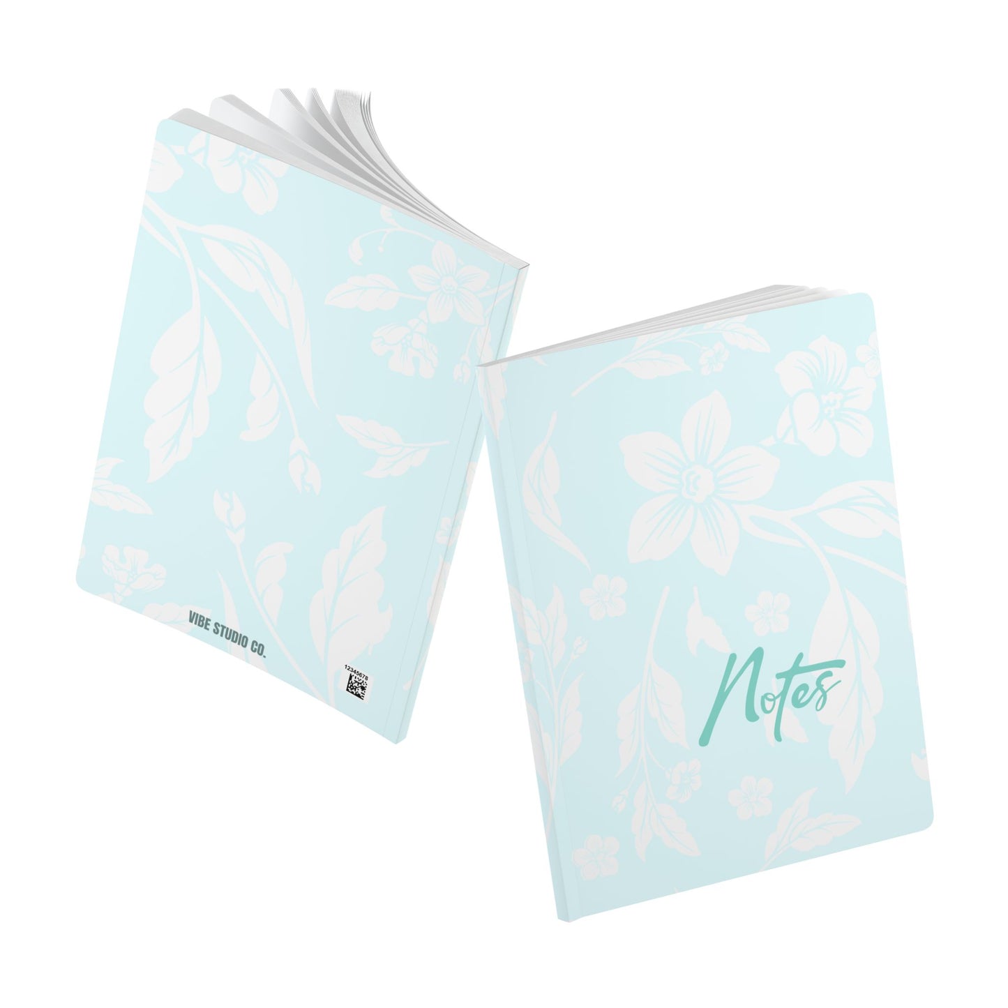 Ocean Blue Floral A5 Lined Journal Coordinated Collection