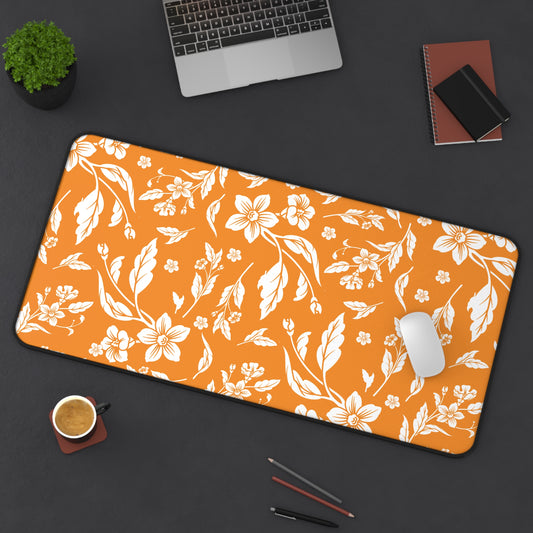 Tangerine Floral Desk Pad (12x18, 12x22 or 16x32)