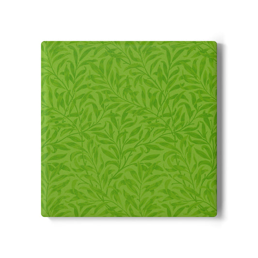 Muted Lime Leaves Coaster Square or Round Color Coordinated Collection