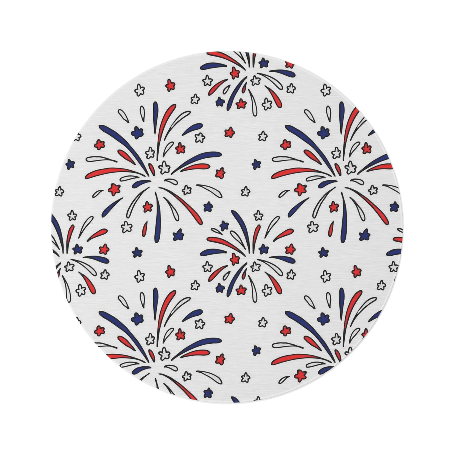 Fireworks Round Rug 60 Inch Patriotic Area Rug