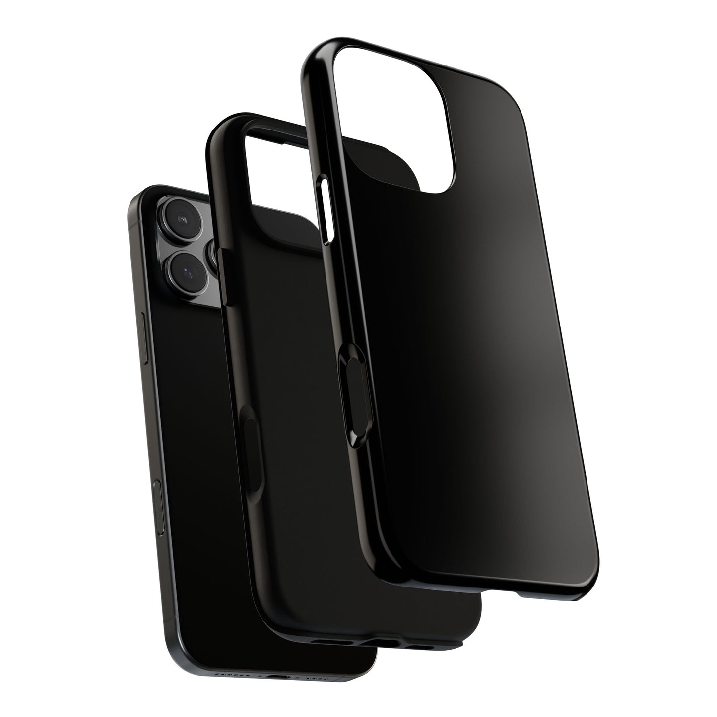 Black Tough Cell Phone Case Matte or Glossy Protective Case iPhone Samsung