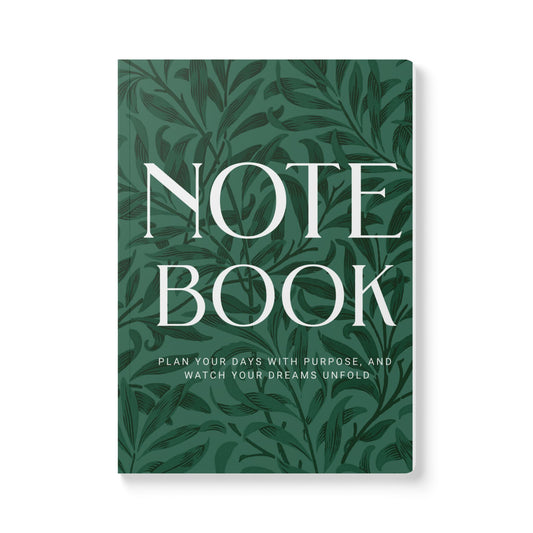 Leaf Green Leaves A5 Lined Journal Minimal Botanical Notebook | Coordinated Collection