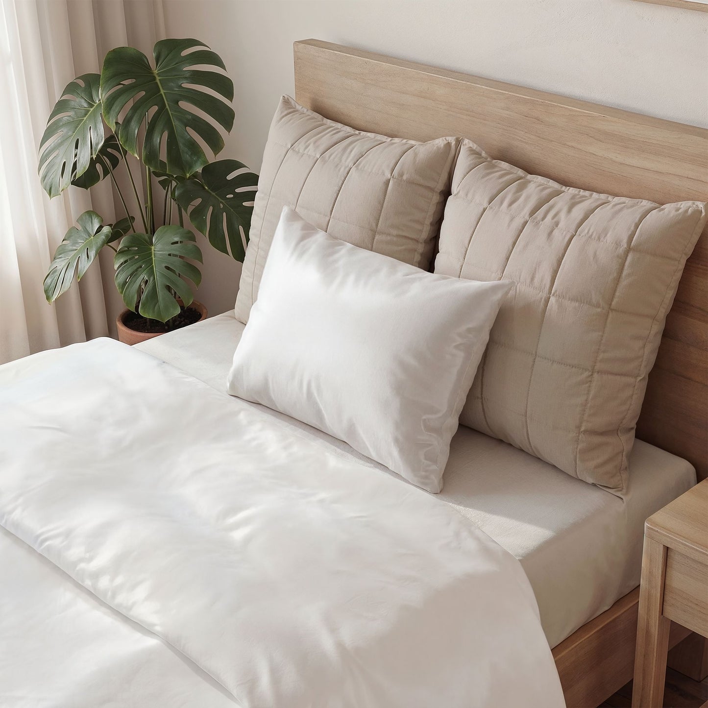 White Pillow Solid Cotton Sham