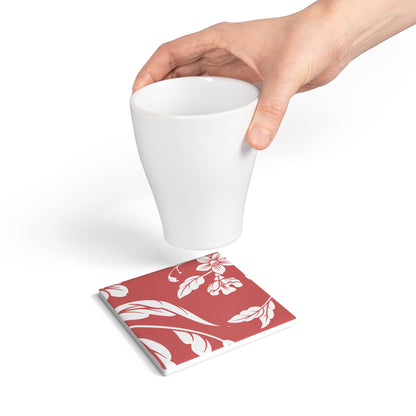 Red Autumns Floral Ceramic Coaster Coordinated Collection