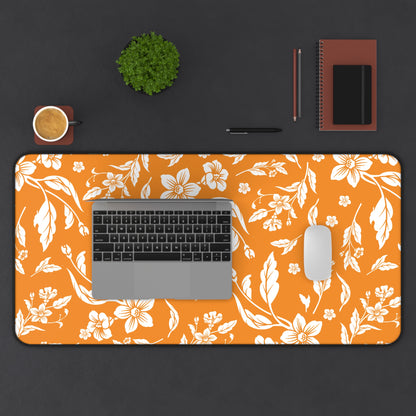 Tangerine Floral Desk Pad (12x18, 12x22 or 16x32)