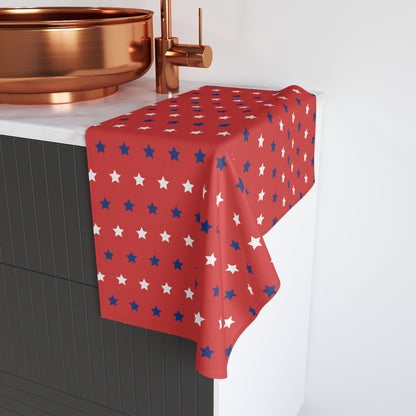 Red, White and Blue Stars Hand Towel Patriotic Bathroom Hand Towel
