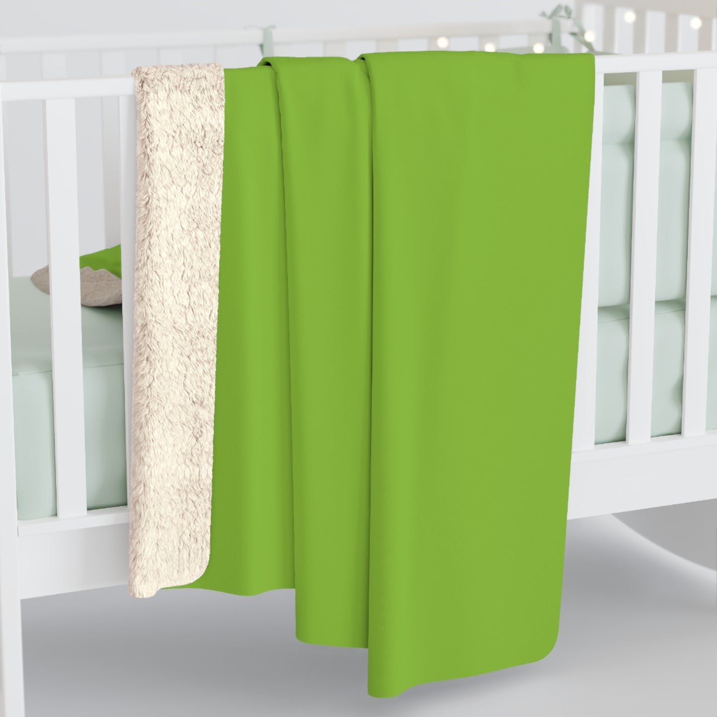 Muted Lime Sherpa Fleece Blanket Cozy Plush Throw 3 Sizes Soft Warm Blanket